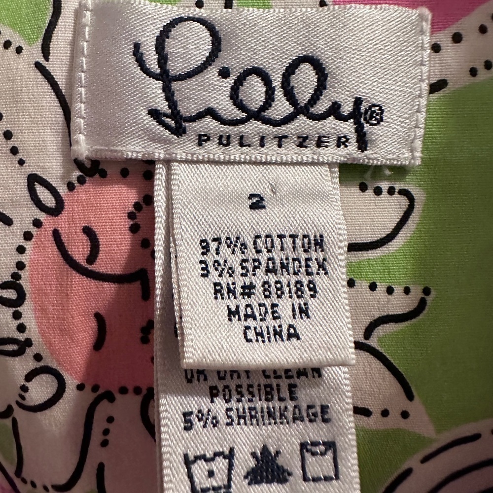 Lilly Pulitzer White Label Collared Print Dress Size 2 - Picture 6 of 6